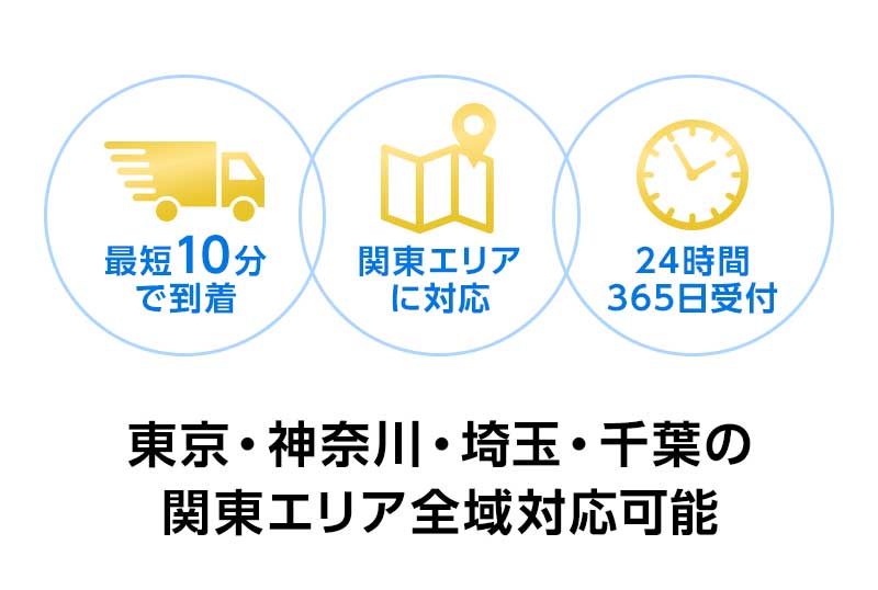 東京・神奈川・埼玉・千葉の関東エリア全域対応可能